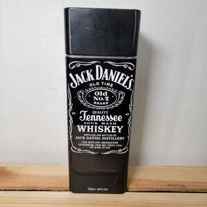 Jack Daniels 10" tall Black Square Whiskey Tin - 3.5" all 4 sides